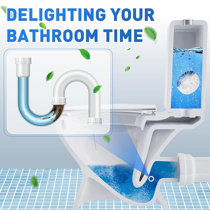Qualirey 100 Pack Automatic Toilet Cleaner Tablets Toilet Bowl Long Lasting Bathroom Tank Tablets (Blue and White)