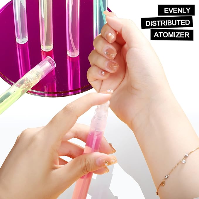 Teenitor Mini Spray Bottles, 20-Pack 10ml Empty Refillable Plastic Atomizer for Perfume, Essential Oil, Travel