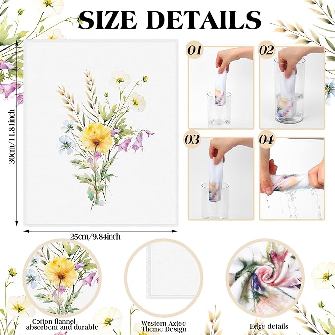 36 Pack Reusable Cleaning Cloths Washable Cotton Kitchen Towels for Home(Christian Style,Multicolor)