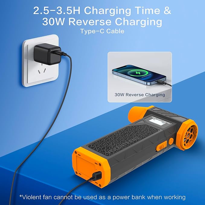 Electric Air Duster-Compressed Air Duster with 2 Removable Battery 160000RPM, 4-Gear Adjustable Cordless Mini Blower, Reverse Charging & Rechargeable Dust Blower for PC Keyboard Car Outdoor or House