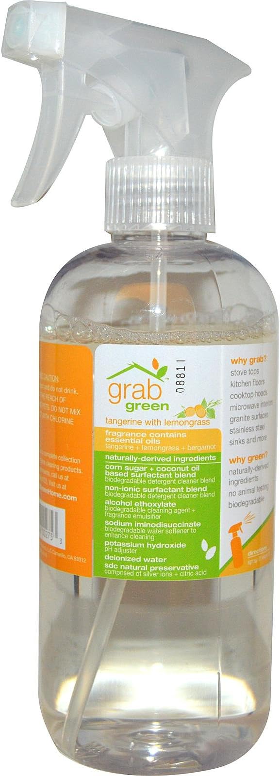 GRABGREEN Tangerine & Lemongrass Degreaser Cleaner, 16 OZ