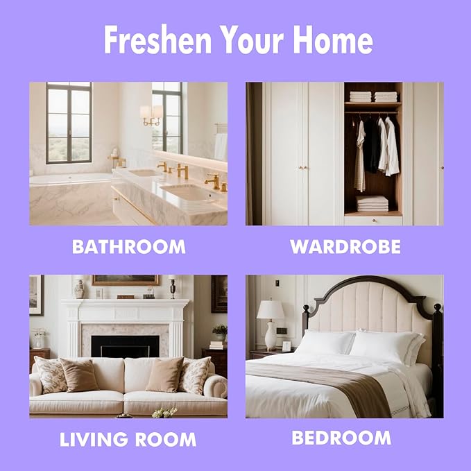 Air Freshener for Home, 2 Pack, 2 Refill, Lavender Scent, Odor Eliminator, Up to 120 Days, Cactus-shaped Freshener for Closet Bathroom, Cute Home Decor, White