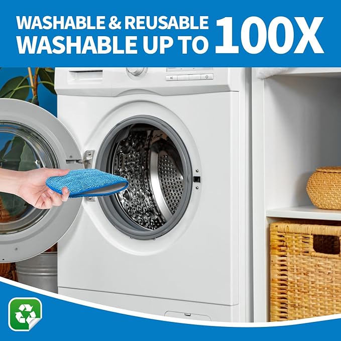 3 Pack Microfiber Reusable Mop Pads for Bona Mop, Wet/Dry Floor Cleaning Refill Mop Pads, Spray Mop Hard Wood Floor Mop Pads Refills, Machine Washable Power Mop Pads Replacement