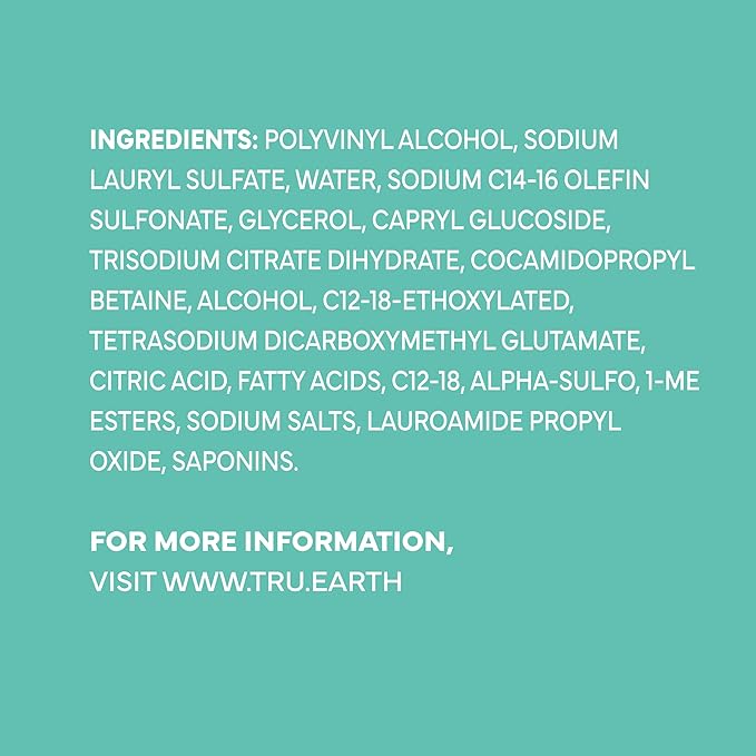 Tru Earth Compact Dry Laundry Detergent, Unscented - Up to 64 Loads (32 Sheets) | Liquidless Detergent, Travel | Packaging May Vary