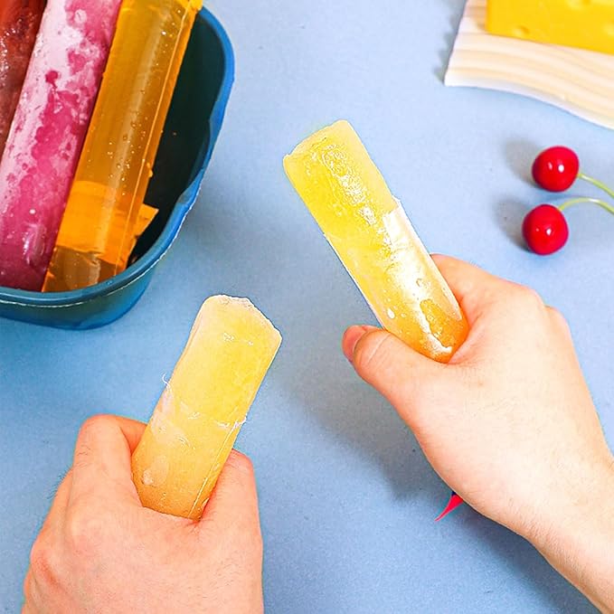 LOMIMOS 160PCS Disposable Popsicle Bags with Funnel,BPA Free Ice Pop Molds Double Zipper Freezer Tubes Reusable Ice Candy Sticks for DIY Yogurt Juice Smoothies(1.96"x7.87") – Family & Party Snacks
