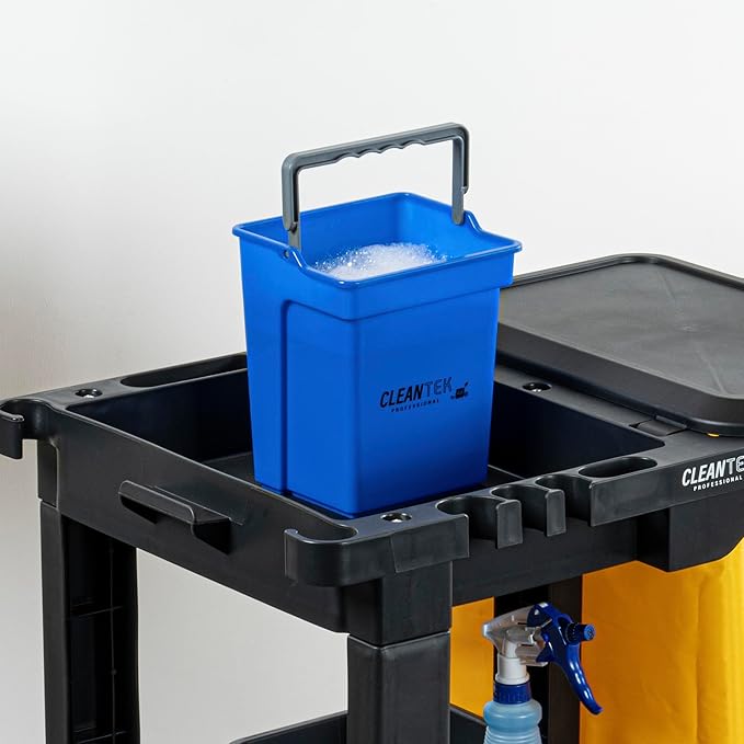 Restaurantware-Clean Tek Professional 4 Quart Cleaning Bucket, 1 Utility Pail with Handle - Heavy-Duty, Portable, Blue Plastic Washing Pail, Perfect for Household, Outdoor, Car Wash and More