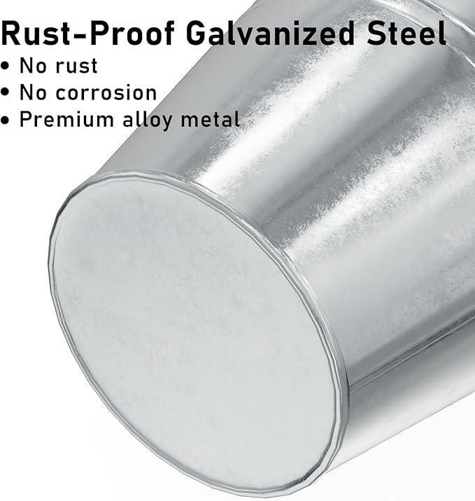 4 Gallon Galvanized Ice Bucket - Large Rustproof Metal Bucket Drink Tub with Wood Handles - 13" Beverage Bucket for Party BBQ Wedding Home Décor & Storage - 13"L x 13"W x 12"H - 2 Pack