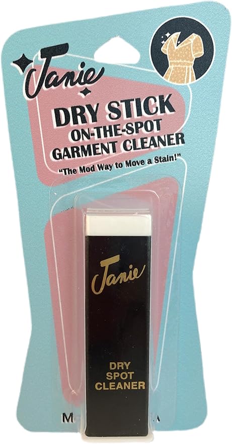 Janie Dry Stick Spot Cleaner (.4 oz) – Portable Instant Stain Remover Stick for Clothes – Magic Eraser Pen for Laundry, Travel, and On-the-Go Stain Removal – Compact, Safe, and Easy to Use