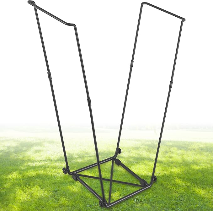 FEED GARDEN Trash Bag Holder, Outdoor Metal Leaf Bag Holder Stand, Garbage Bag Frame Holder for 30-45 Gallon Bags for Leaves, Camping, Yard Weeding, Lawn Party