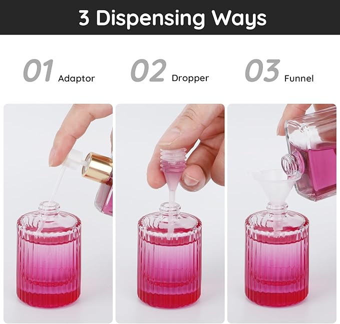 Segbeauty 1oz Perfume Spray Bottle, 30ml Empty Glass Cologne Spray Bottles with Perfume Refill Kit, Pack of 2 Large Travel Cologne Sprayer, Purple Refillable Bottle Sprayer for Dispensing Fragrance