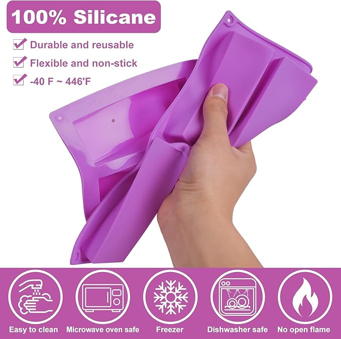 2 Pack Granola Bar Mold Silicone Mold,8 Cavity Rectangle Energy,Cereal Bar Molds for Ganache, Chocolate Bar, Truffles, Cheesecake