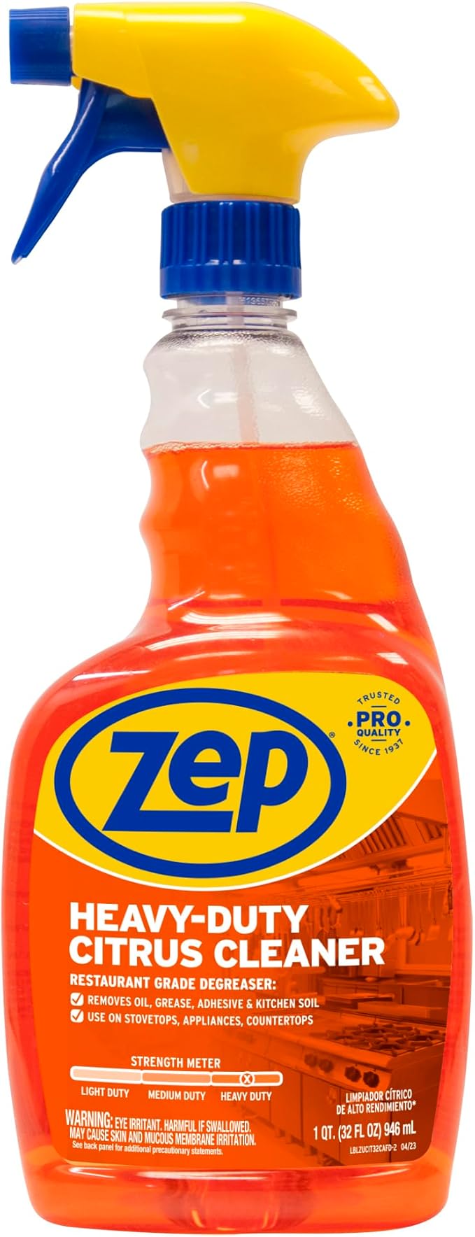 Zep Heavy-Duty Citrus Cleaner - 32 Ounces (Case of 12) ZUCIT32 - Removes Oil, Grease, Adhesive and Kitchen Soil…