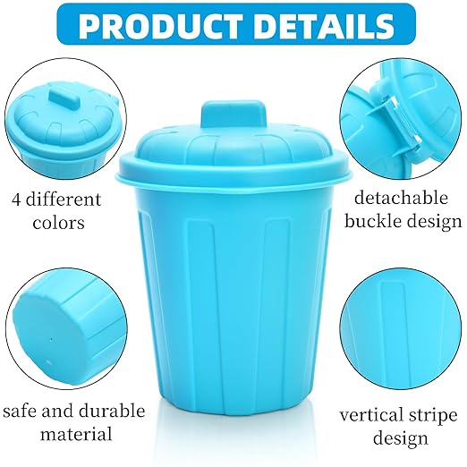 Goaste 20 Pack Mini Desk Trash Can, 10 OZ Small Plastic Garbage Bin with Lid, Tabletop Round Waste Basket, Cute Pen Pencil Holder Organizer for Home, Office, School, Vanity, Car (Assorted Colors)