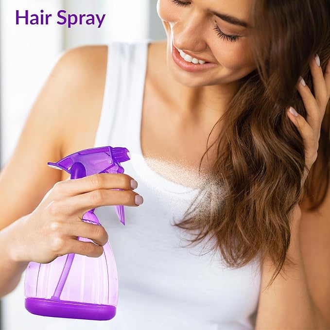 DilaBee Purple Spray Bottle (1-Pack 12oz) Empty Spray Bottle for Hair, Plants, Cleaning Solutions, Cooking. Squirt Bottles for Chemicals, Garden Mister, Water Mister for Plants - Food-Grade BPA-Free