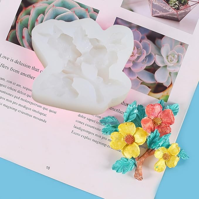 3D Flower Bouquet Candle Soap Silicone Molds Fondant Chocolate Candy Cake Decorating Mould Resin Clay Baking Pastry Tools (Hylomecon)