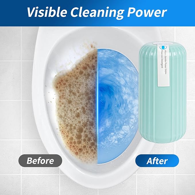 2Pcs WTWD Automatic Toilet Cleaner - Prevents Hard Water Stains, Reduce Scrubbing, Toliet Tank Cleaner, Automatic Toilet Bowl Cleaner, Magic Bottle Design for Stain-Free Hands, Septic Safe