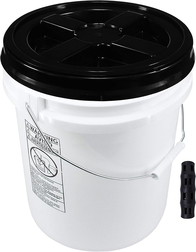100 mil Extra Heavy Duty 20 Liter (5.28 Gallon) Bucket with Gamma Seal Lid (Black)