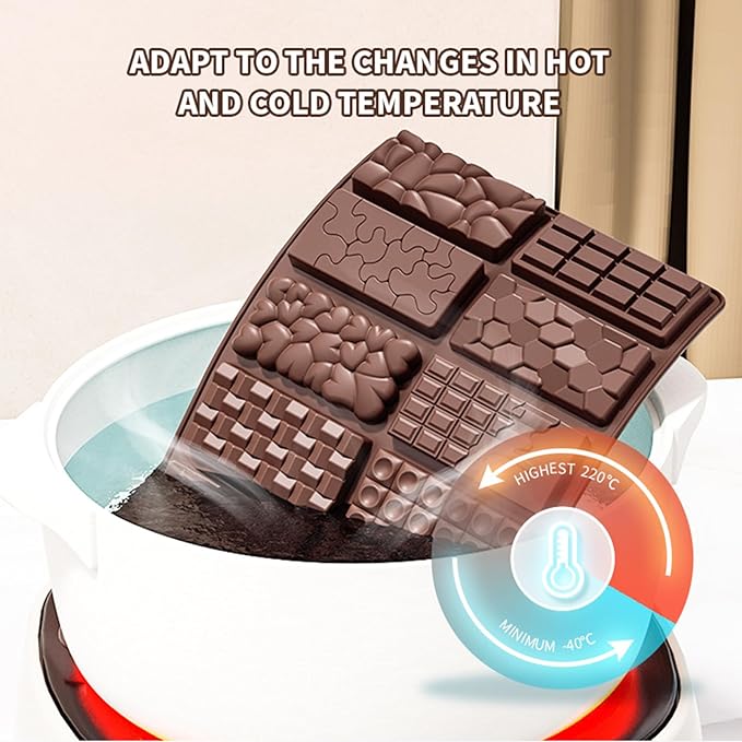 2Pcs Chocolate Bar Mold，12 Cavities Non-Stick Chocolate for Stuffed Pistachio Bars， Silicone Molds For Baking，Break Apart Candy Molds for Cake Decorations