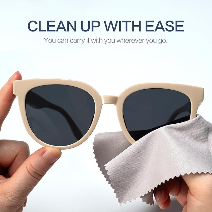 Vemeiss 18 Pack Microfiber Cleaning Cloths, Eyeglasses Cleaner Wipes, Lens Wipes for Sunglasses Camera Lenses Cell Phones Laptops and More (Color 2)