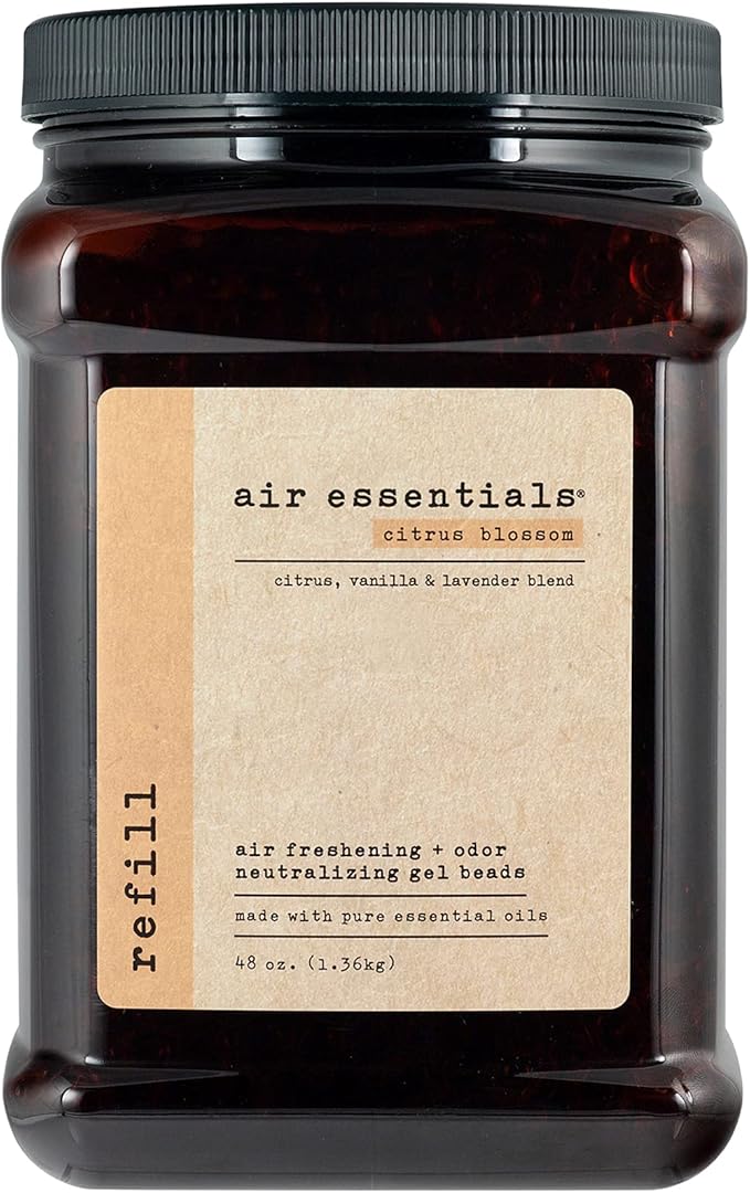 Air Essentials Air Freshener & Odor Neutralizer Gel Bead Refill – Odor Eliminator - Made with Pure Essential Oils – Citrus Blossom - 48 Ounce