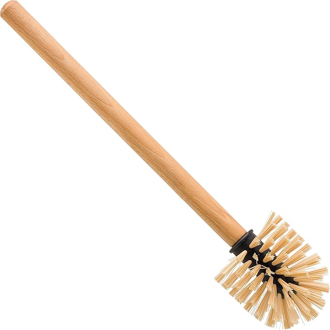 REDECKER Oiled Beechwood Toilet Brush with Replaceable Head, Made in Germany - Toilet Brush Natural Fibers Replaceable Head - Wood Handle Toilet Cleaning Brush - Wooden Toilet Brush
