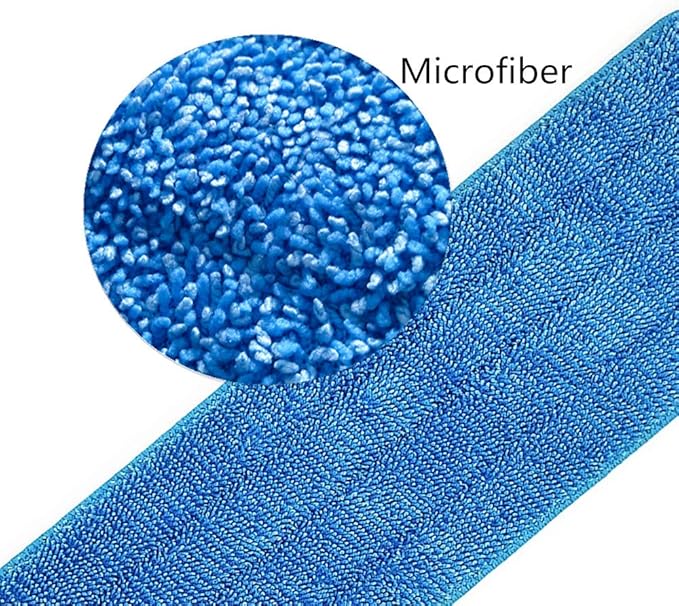 Microfiber Mop Pad 18" Inch for Wet Dry Mops Floor Cleaning Pads Reusable Compatible with Bona Floor Care System (6 Pack)