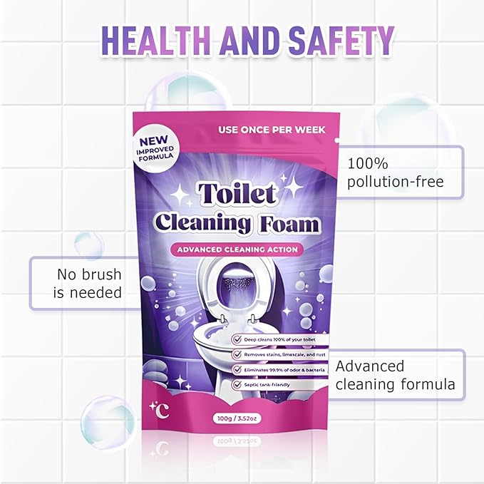 Toilet Cleaner, 2025 New Toilet Bowl Cleaner Toilets Cleane, Toilet Bowl Cleaners, Powerful Foaming Toilets Bowls Cleaner, Self Activating Miracle Powder for Toilet Bowl cleaning (2)