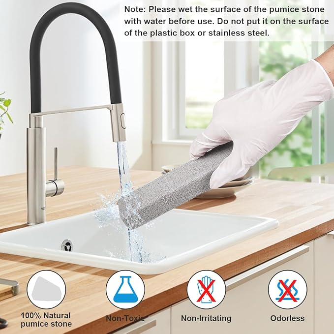 Herda 10 Pack Pumice Stone for Toilet Bowl Cleaning, Powerfully Pumice Stick for Cleaning Hard Water Rings, Calcium Buildup, Rust, Pumice Bar for Toilets, Bathtubs, Grills, Swimming Pools, Sinks