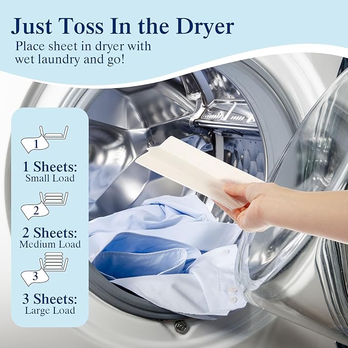 18 Pack Dryer Sheets Bulk Fabric Softener Dryer Sheets Fabric Softener Plant Formula Organic Naturally Softens and Removes Static Cling, 40 Count