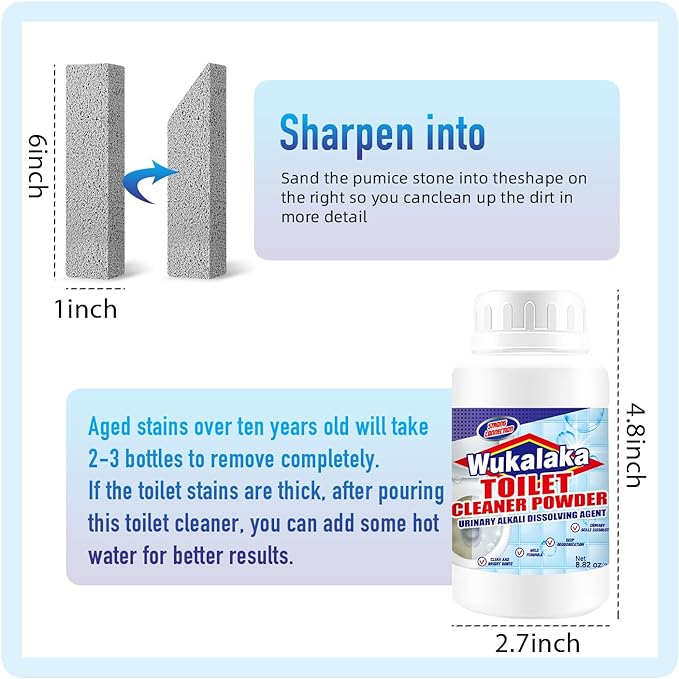 Pumice Sticks Pumice Scouring Pad for Cleaning, Pumice Stone Toilet Bowl Cleaner, Grey Pumice Stick Cleaner for Removing Toilets Bowl Ring, Bath, Household Cleaning 1pcs + 3pcs