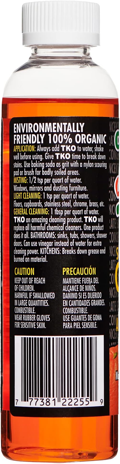 Stain remover, Floor cleaner, Degreaser, Glass cleaner, Multi Purpose Citrus Cleaner, Deodorizer, Stain Remover, Pet Safe, Non Toxic (8oz)