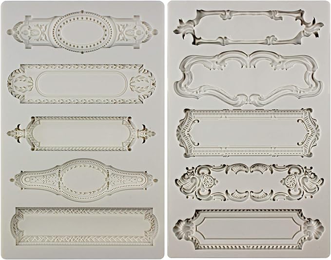Baroque Style Silicone Molds 2-count Plaque and Object Labels