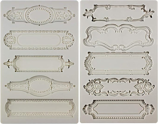 Baroque Style Silicone Molds 2-count Plaque and Object Labels
