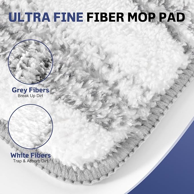 3 Pack Microfiber Cleaning Pads for Bona Mop, Reusable Microfiber Mop Pads for 18 Inch Mop, Hardwood Floor Replacement Cleaning Mop Pads, Machine Washes