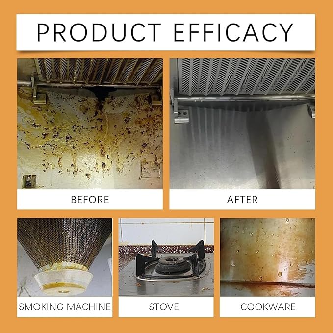 Powerful Kitchen Grease Cleaner, Powerful Clean Kitchen Oil Stains Spray, Heavy Duty Degreaser Cleaner Spray, All Purpose Heavy Oil Cleaning Agent, Kitchen Foam Cleaner Stubborn Stains Cleaner (3)