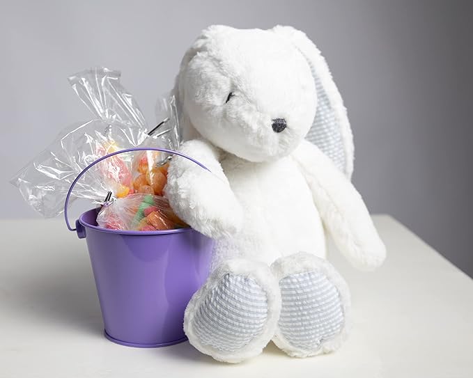 Small Metal Buckets with Handles - Leak-Proof Metal Pail Bucket - Galvanized Bucket with Handle - Multipurpose Tin Bucket for Party Favors, Organization, School, Weddings, Garden - Set of 6, Purple