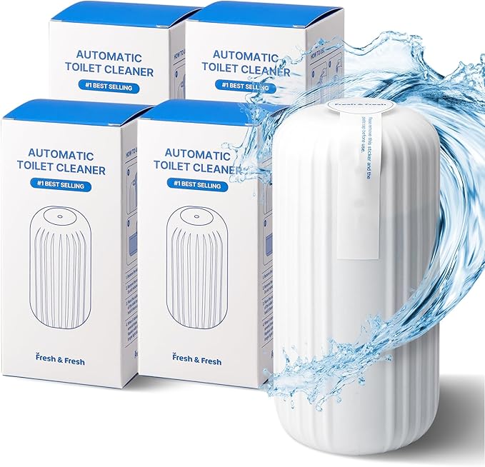 Fresh & Fresh Automatic Toilet Bowl Cleaners - 4 Bottles(UPTO 2500 FLUSHES/Bottle), Commercial and Residential Cleaner 3-4 MONTH Lasting Toilet Bowl Cleaner Bottle
