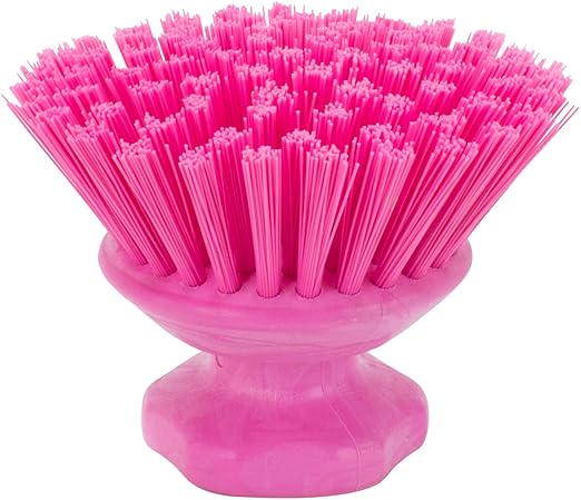 SPARTA 42395EC26 Plastic Scrubber Brush, Round Brush, Dish Scrub Brush With Color Coded For Cleaning, Kitchen, Bathroom, Bathtub, Dishes, Sink, 5 X 5 X 4 Inches, Pink