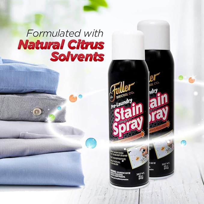 Fuller Brush Pre-Laundry Stain Remover Spray 18 fl oz – Fast-Acting Stain Fighter for Clothes – Removes Grease, Ink, Food & More – No Soak, Safe on Colors & Whites (Pack of 1)