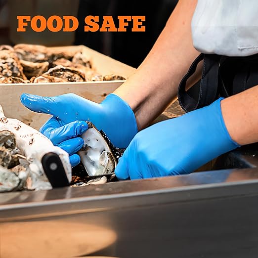 TitanFlex Nitrile Exam Gloves, Blue, 6-mil, XL, Box of 100, Heavy Duty Nitrile Gloves Disposable Latex Free, Powder Free, Medical Gloves, Cooking Gloves, Mechanic Gloves, Cleaning Gloves