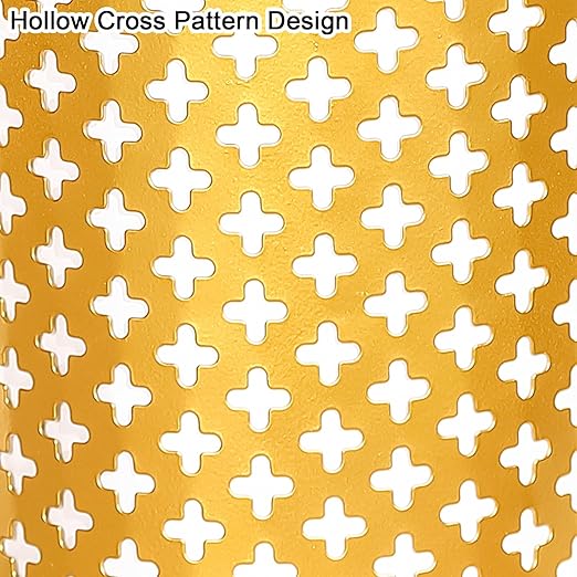 Metal Gold Trash Can, 7.28" D x 10" H Modern Cylindrical Gold Garbage Can, Durable Metal Waste Basket for Office Bathroom & Small Spaces