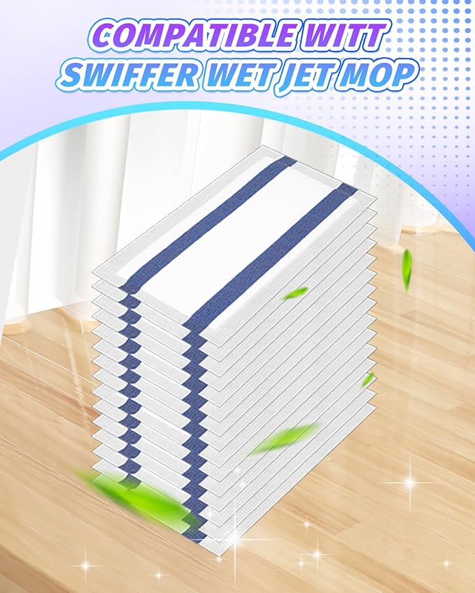 Multi-Layer Dry Floor Mop Pads Compatible with Swiffer WetJet, All Purpose Multi Surface Floor Cleaner Spray Mop Pads Refills for Hardwood Floor, 48 Count
