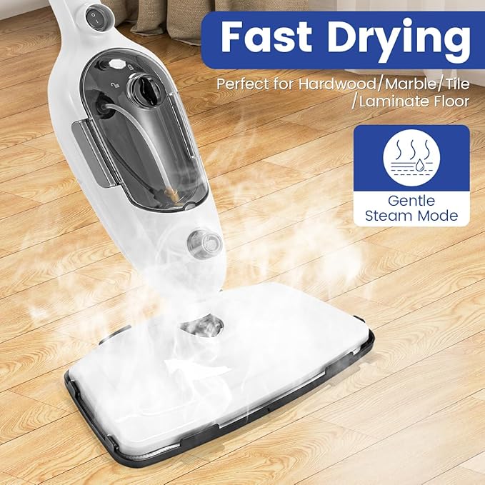 Steam Mops for Floor Cleaning, 10-in-1 Multipurpose Deep Steam Cleaner Mop for Home, Floor Steamers for Hardwood and Tile, Vinyl, Laminate, Carpet, Hard Floors with Attachments