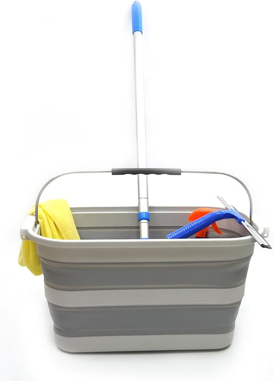 SAMMART 20.8L (5.49Gallon) Collapsible Rectangular Handy Basket/Bucket (S. Grey)