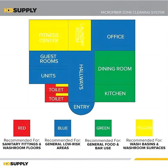 24 Pack 16'x16' Microfiber Household Cleaning Cloths - Multi-Purpose, Machine Washable, Absorbent Towels for Kitchen, Car, Home Appliances (16x16 24 Pack)