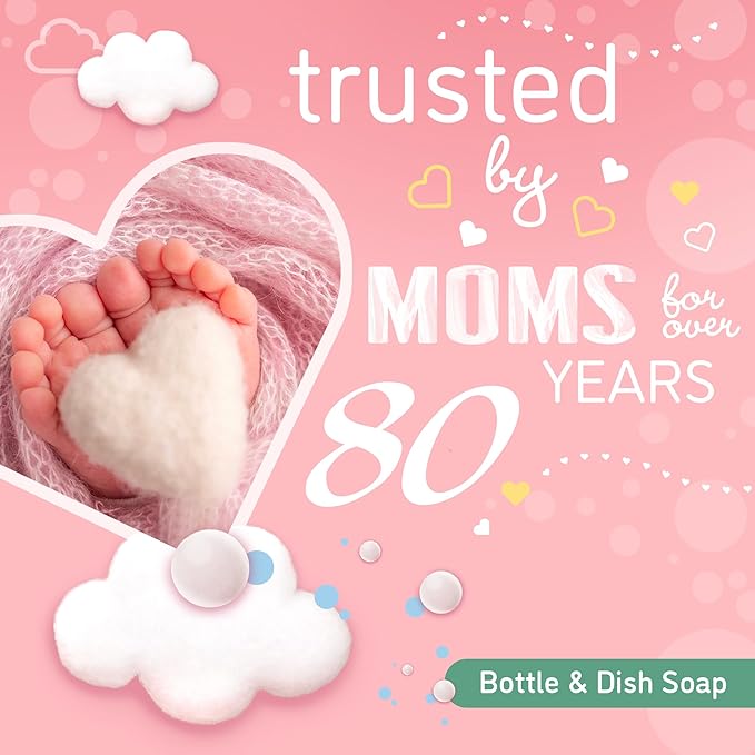 DREFT Bottle and Dish Soap | Made to Clean Baby Bottles, Sippy Cups, Pacifiers, Breast Pumps, & More | Gently Removes Milk Film & Odors | Plant Based, Fragrance Free Dish Soap | 18 Fl Oz (Pack of 3)