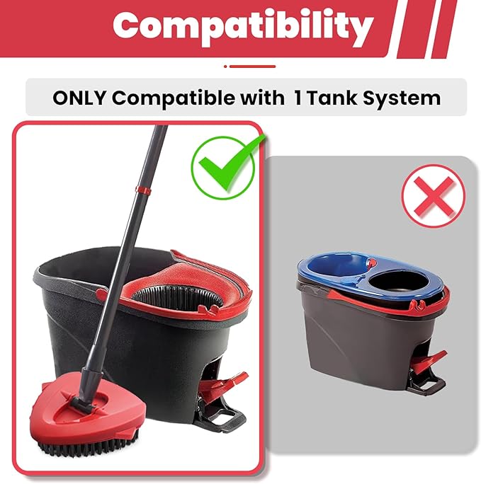 2 Pack Scrub Brush Attachment Compatible with O Cedar EasyWring Microfiber Spin Mop 1 Tank System, Upgraded Floor Scrubber Mop Replace Head, More Bristles Brush Heads for Kitchen, Deck and Bathroom