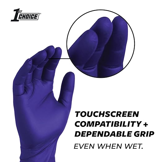 1st Choice Safety Indigo Nitrile 4 Mil Thick Disposable Gloves Large Case of 1000 Exam Medical Latex Free Indigo Large
