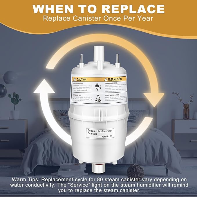 80 Canister Replacement for Aprilaire 800 Canister, 80 Steam Canister Substitute for Aprilaire 800 Replacement Canister (OEM), Canister Part 80 for Aprilaire 800 801 865 866 Whole House Humidifiers