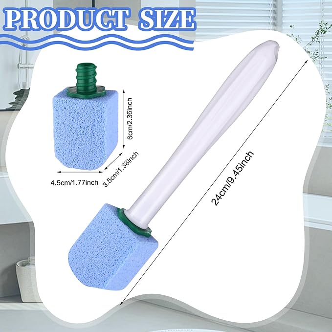 26 Pcs Toilet Pumice Stone with Long Handle Toilet Bowl Cleaner Brush Wand Refills Pumice Stone Block Deep Cleaning Remover Tool for Pool Bath Kitchen Sinks Tiles (Blue)